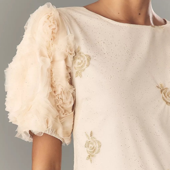 Anthropologie Let Me Be Floral Embroidered Midi Dress Size S NEW - Picture 5 of 7